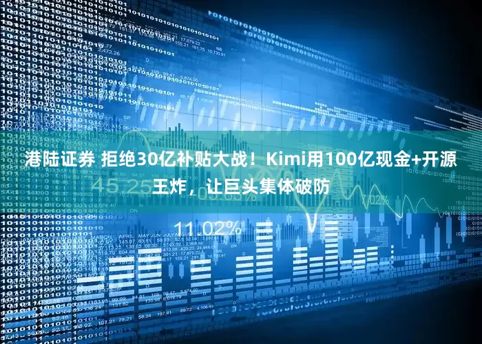 港陆证券 拒绝30亿补贴大战！Kimi用100亿现金+开源王炸，让巨头集体破防
